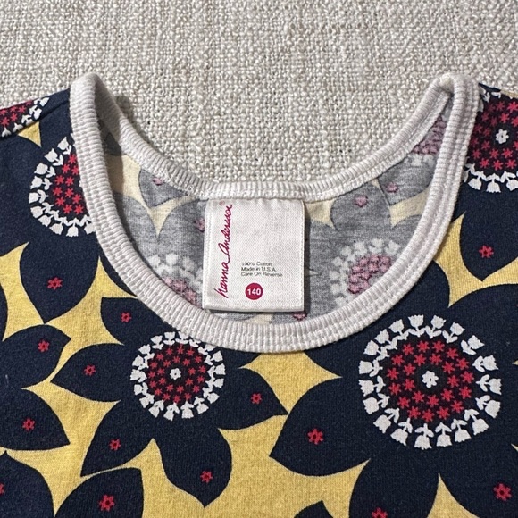 HANNA ANDERSSON Racerback Skater Dress Cotton Floral Sleeveless Girl 140 (US 10) - Picture 3 of 14